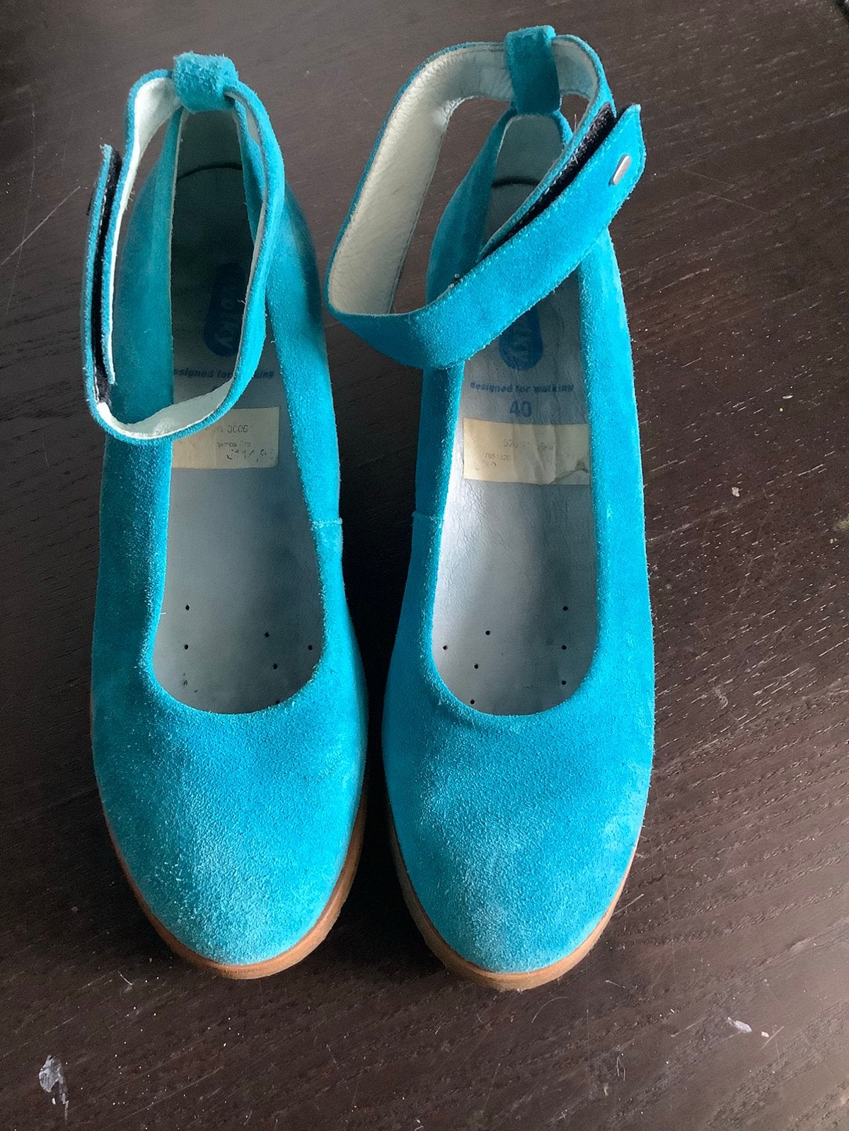 Wolky espadrilles met sleehak maat 40 turquoise, Ophalen of Verzenden, Zo goed als nieuw, Blauw, Espadrilles of Moccasins