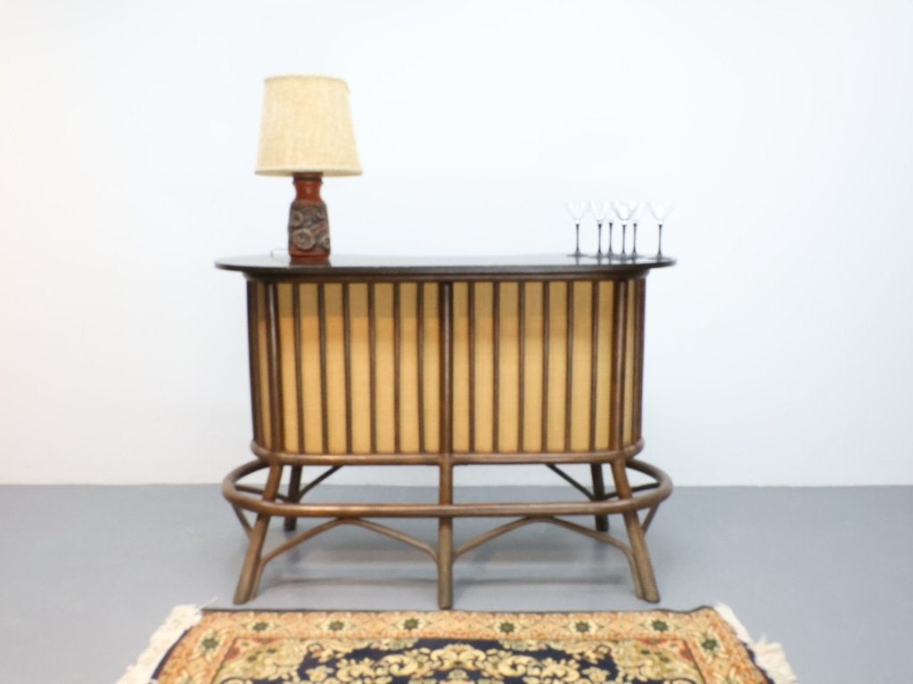 Vintage bar Manou riet jaren 60, Ophalen, Gebruikt, ., .