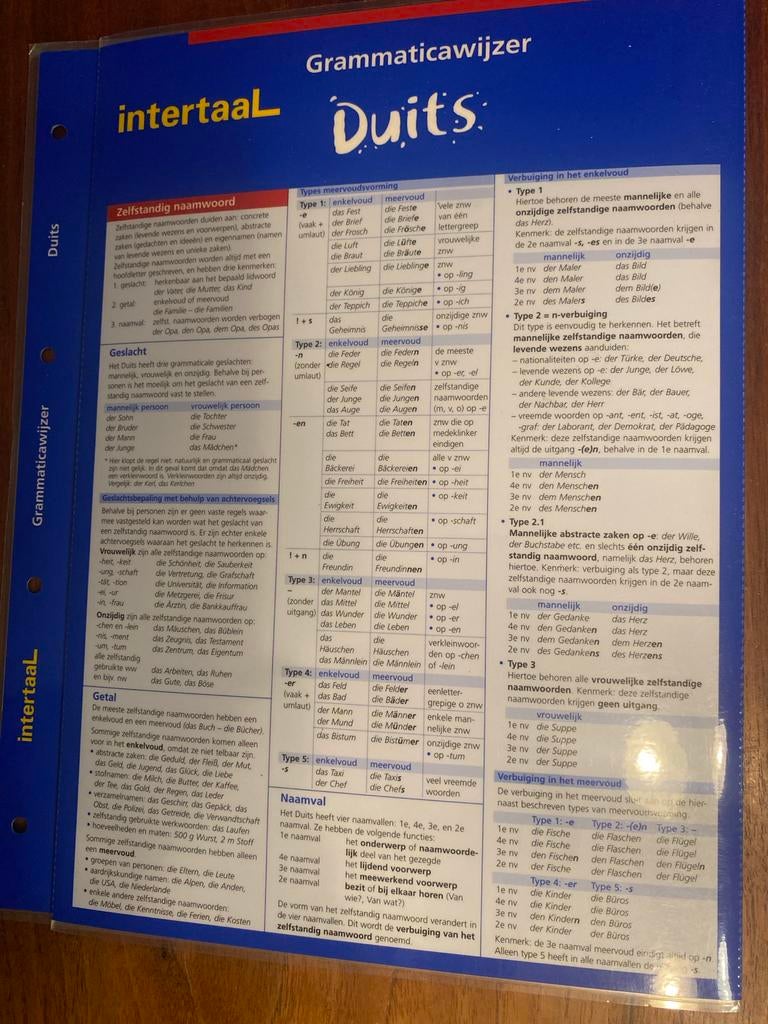 Intertaal Grammaticawijzer Duits - Handige Uitklapbare Wijze, Boeken, Ophalen of Verzenden, Zo goed als nieuw, Non-fictie