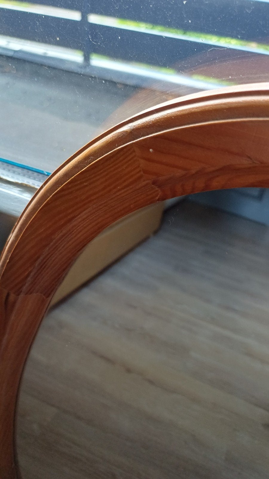 Ovale spiegel met grenen rand, Ophalen, Minder dan 50 cm, Gebruikt, Minder dan 100 cm