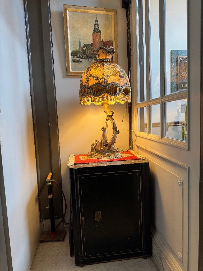 Antieke ROCOCO Italiaanse lamp tafel dressoir bureau, Ophalen