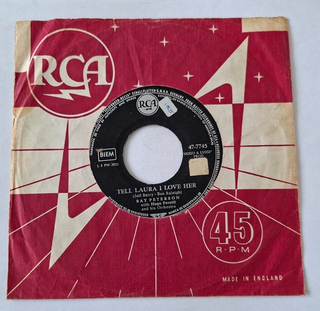 Ray Petterson - Tell Laura i love her, Ophalen of Verzenden, Gebruikt, Pop, Single