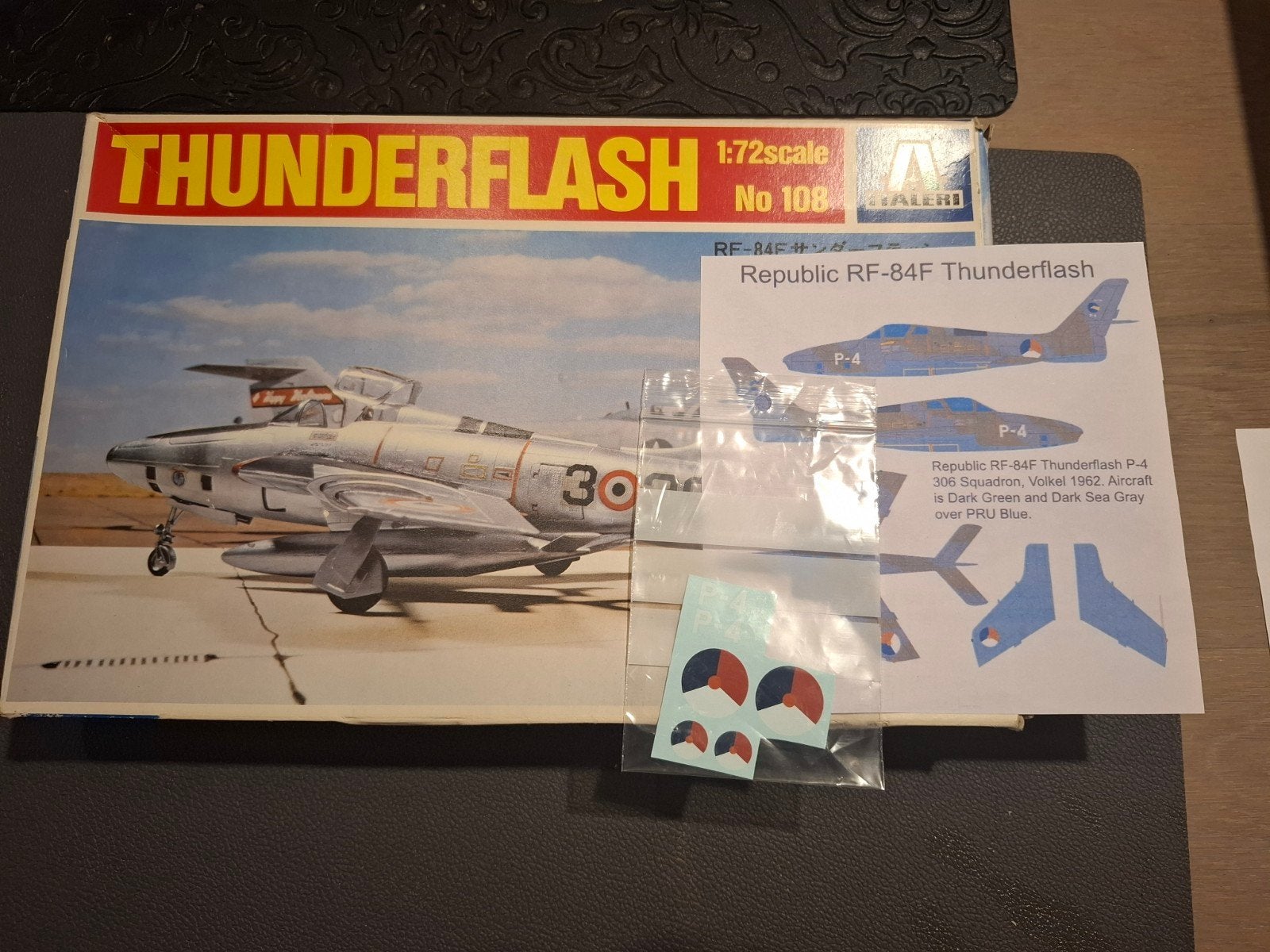 Bouwdoos Italeri RF-84 Thunderflash met KLu decals, 1:72 tot 1:144, Italeri, Nieuw, Ophalen of Verzenden
