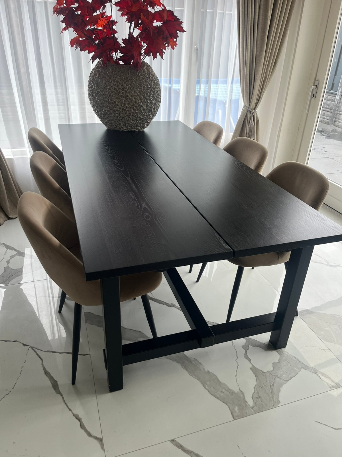 Eettafel met 6 stoelen, Ophalen, 200 cm of meer, 50 tot 100 cm, Zo goed als nieuw