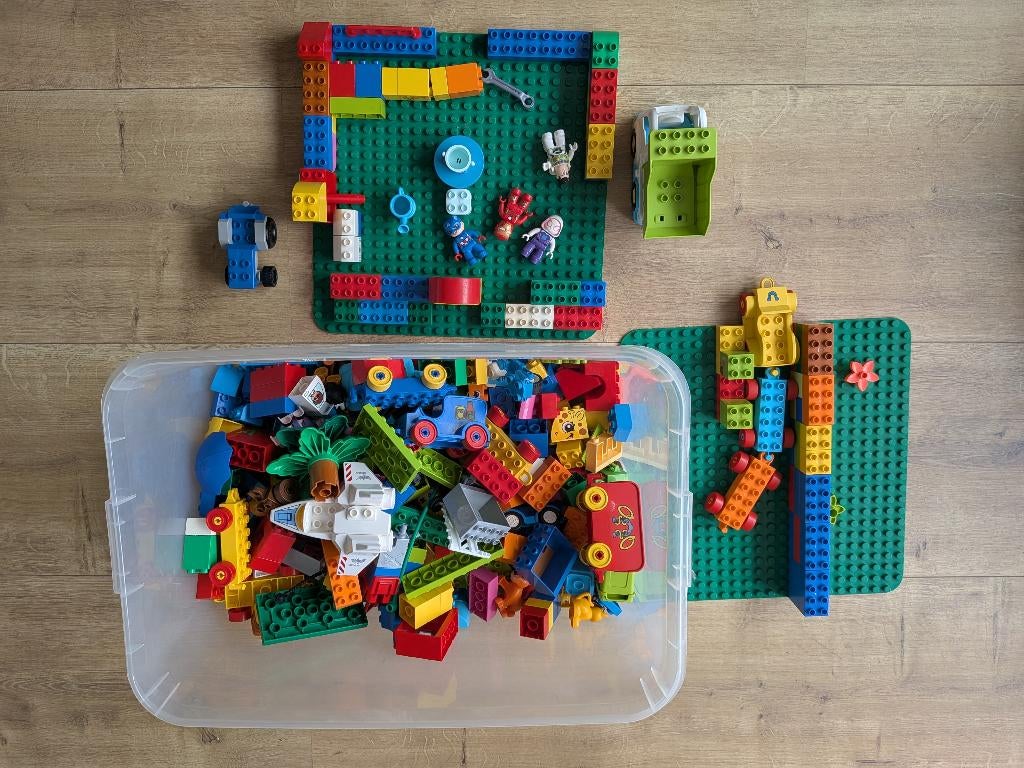 Grote bak LEGO Duplo - ongeveer 7kg incl. Marvel en Dieren., Ophalen, Zo goed als nieuw, Duplo