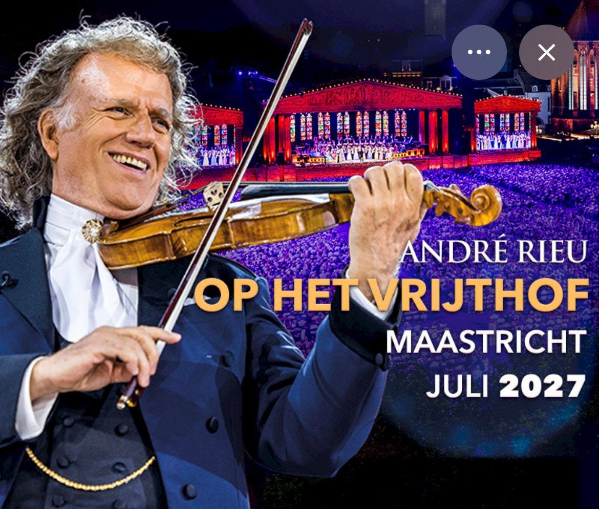 PREMIUMtickets ANDRE RIEU* Vr. 2 + 9 Juli 2027 *Vak A2, Twee personen, Juli