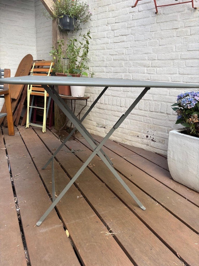 Fermob Bistro tuintafel 117x77, Ophalen, Gebruikt, Rechthoekig, Rvs