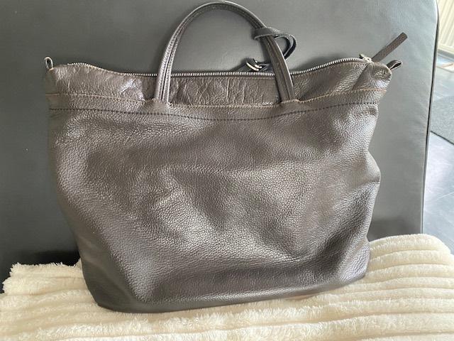 LEDEREN DAMES SHOPPER  NICOli, Sieraden, Tassen en Uiterlijk, Tassen | Damestassen, Ophalen of Verzenden, Gebruikt, Bruin, Shopper