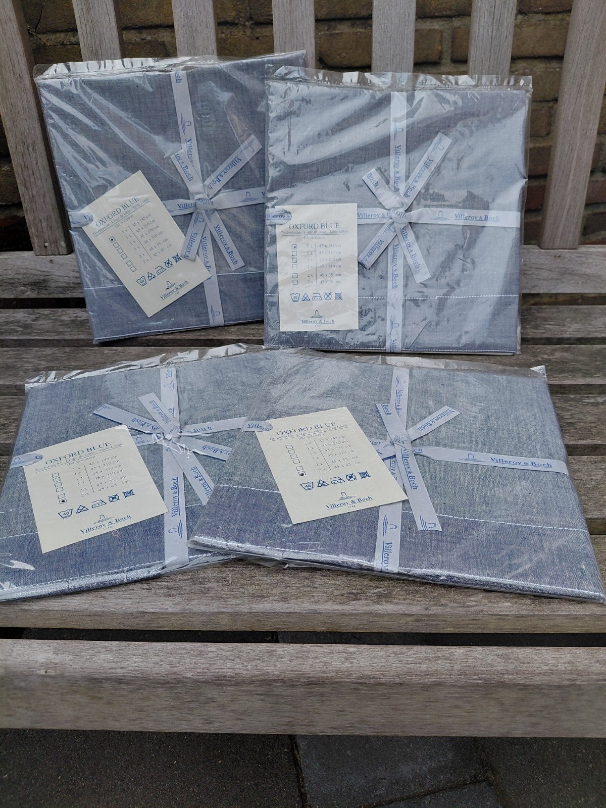 Villeroy & Boch linnen tafelset, tafellopers, servetten, Huis en Inrichting, Keuken | Textiel, Linnen, Blauw, Wasbaar, Nieuw