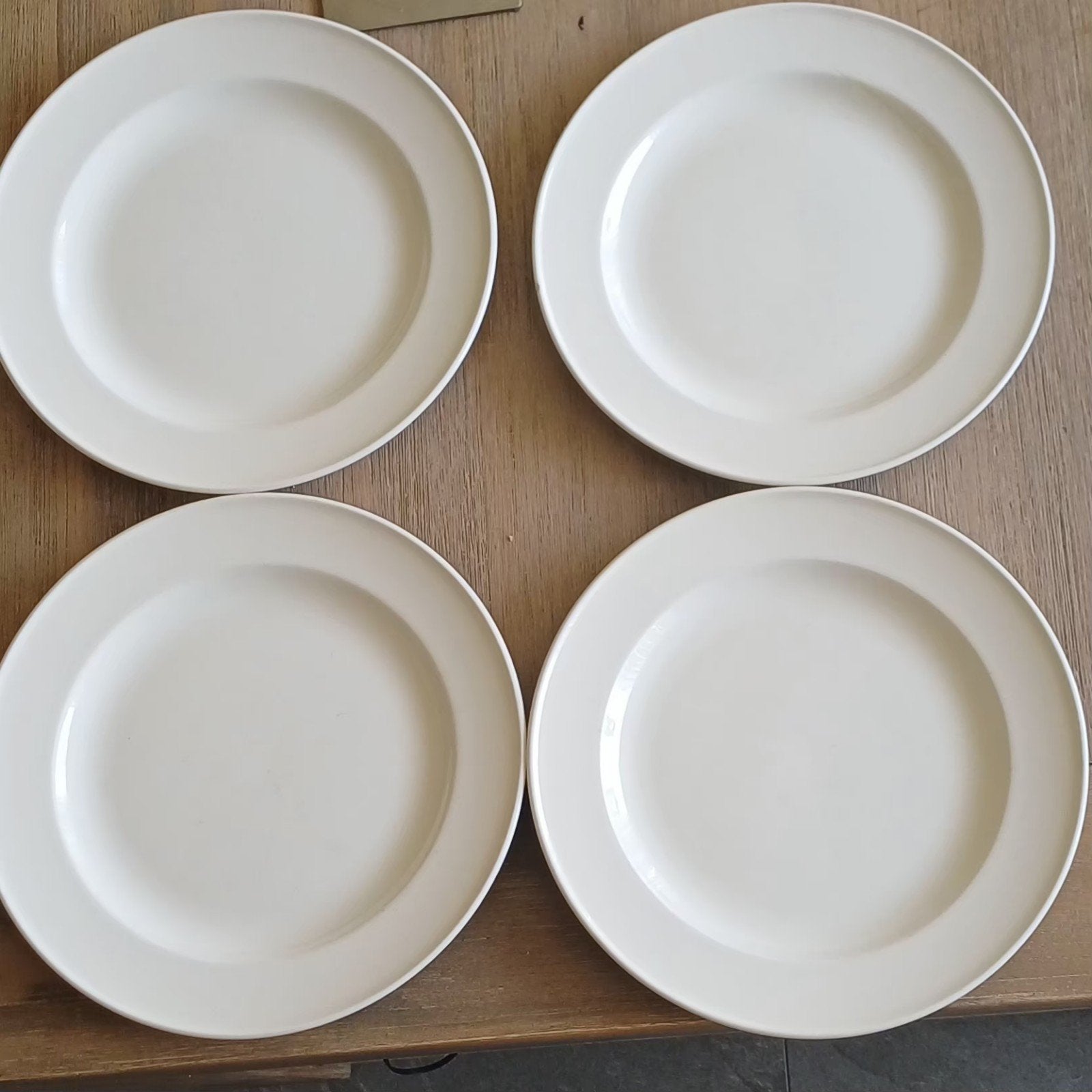 Set van 4 witte dinerborden, Ophalen, Zo goed als nieuw, Bord(en)