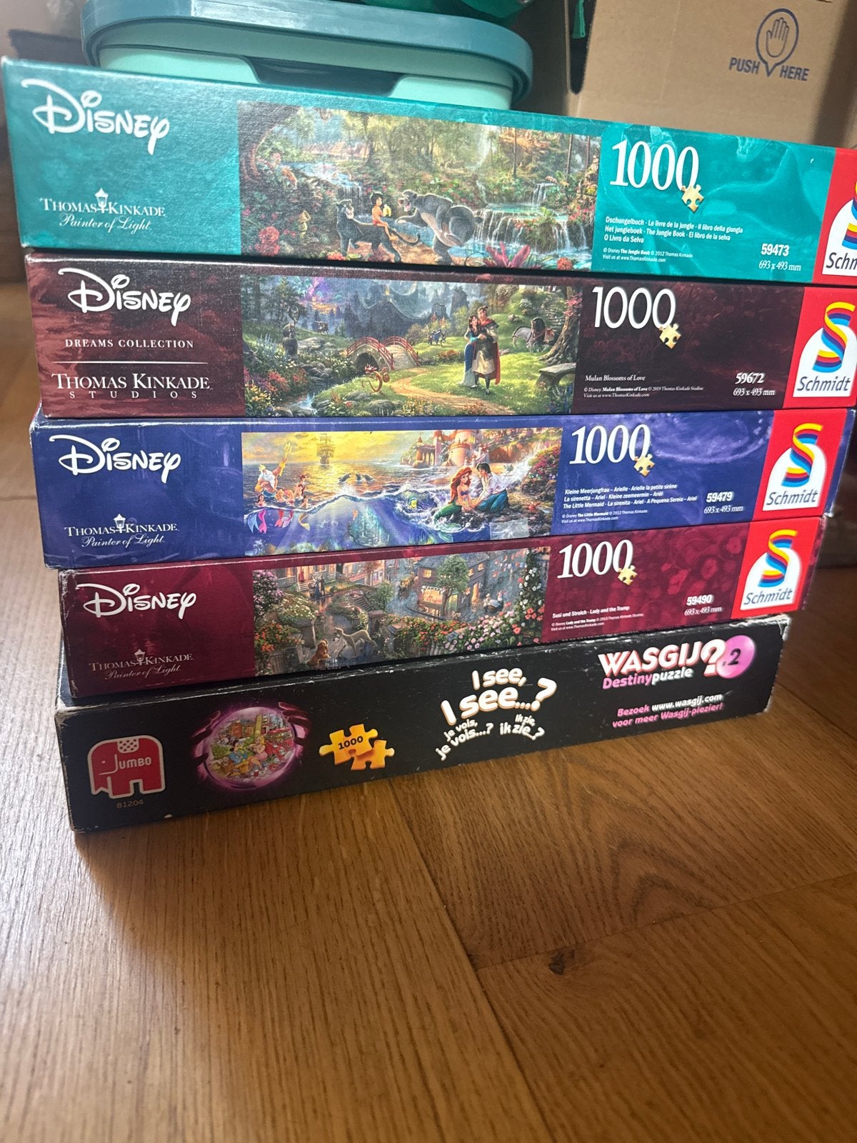 Disney Thomas Kinkade & Wasgij Puzzels - 1000 stukjes, Ophalen, 500 t/m 1500 stukjes, Gebruikt, Legpuzzel