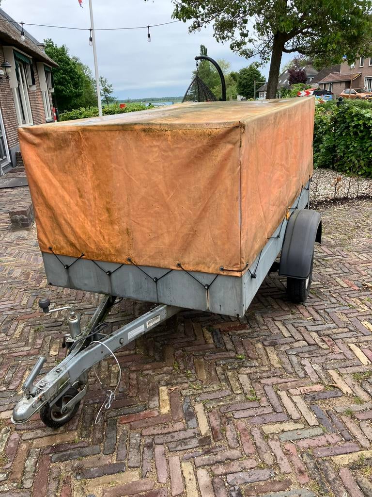Aluminium aanhangwagen met huif, Auto diversen, Aanhangers en Bagagewagens, Gebruikt, Ophalen