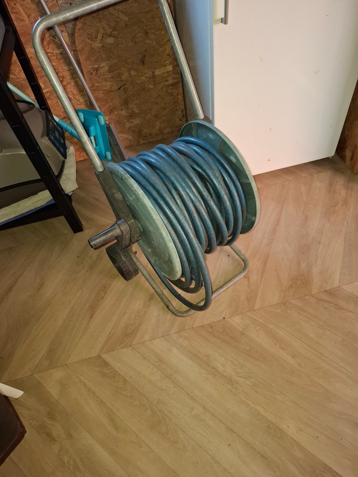 Slangenwagen met tuinslang, Ophalen of Verzenden, Gebruikt, Tuinslanghaspel