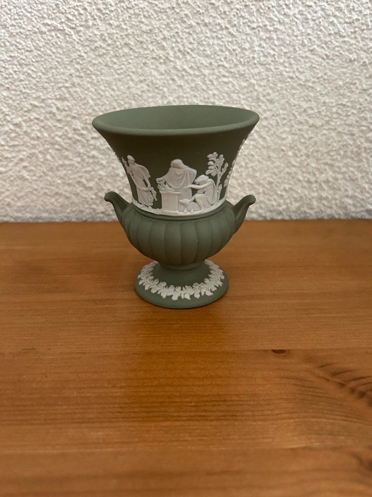 Wedgewood Jasperware vaasje groen, Ophalen of Verzenden