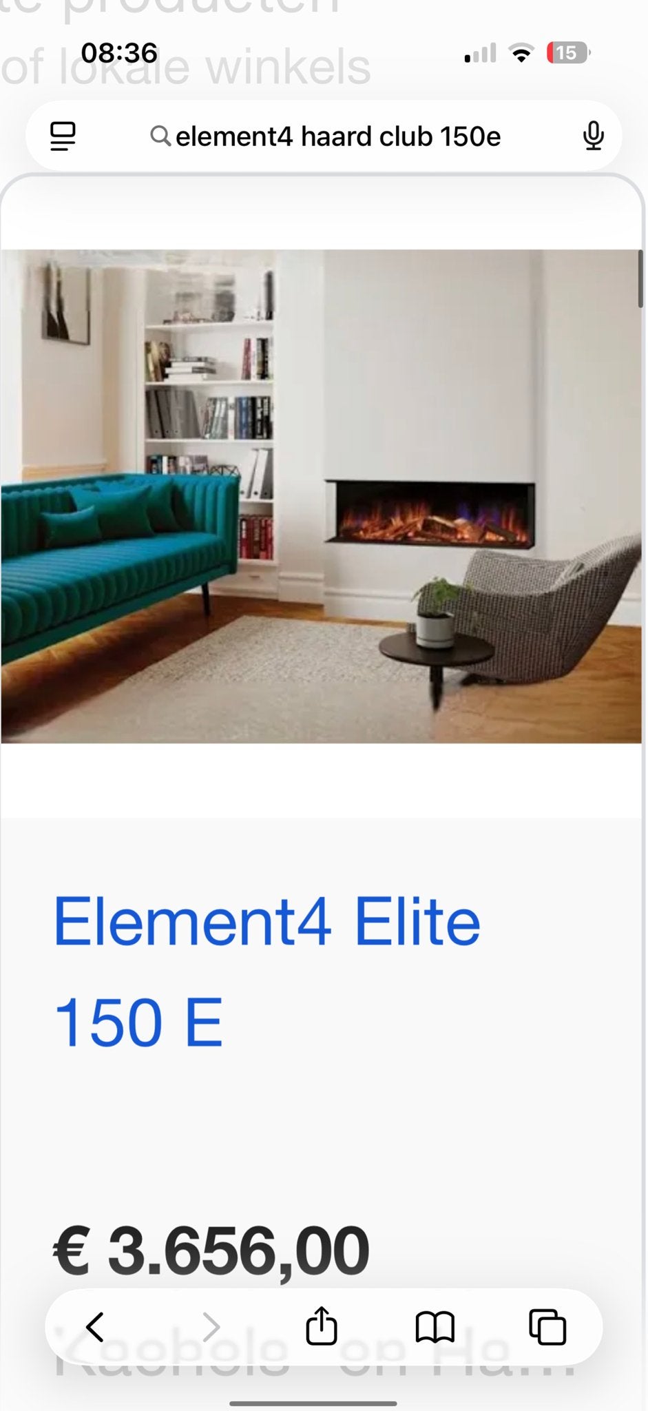 Element4 Elite 150 E Elektrische Inbouwhaard nieuw cinewall, Ophalen of Verzenden, Zo goed als nieuw, Inbouwhaard, Elektrische haard