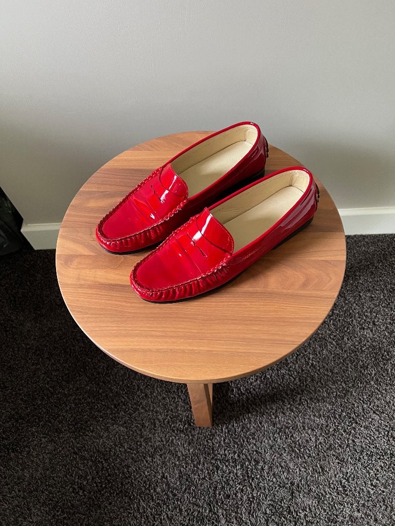 ZGAN rode lakleren moccasin/instapper; Kroll; maat 40, Instappers, Ophalen of Verzenden, Zo goed als nieuw, Kroll