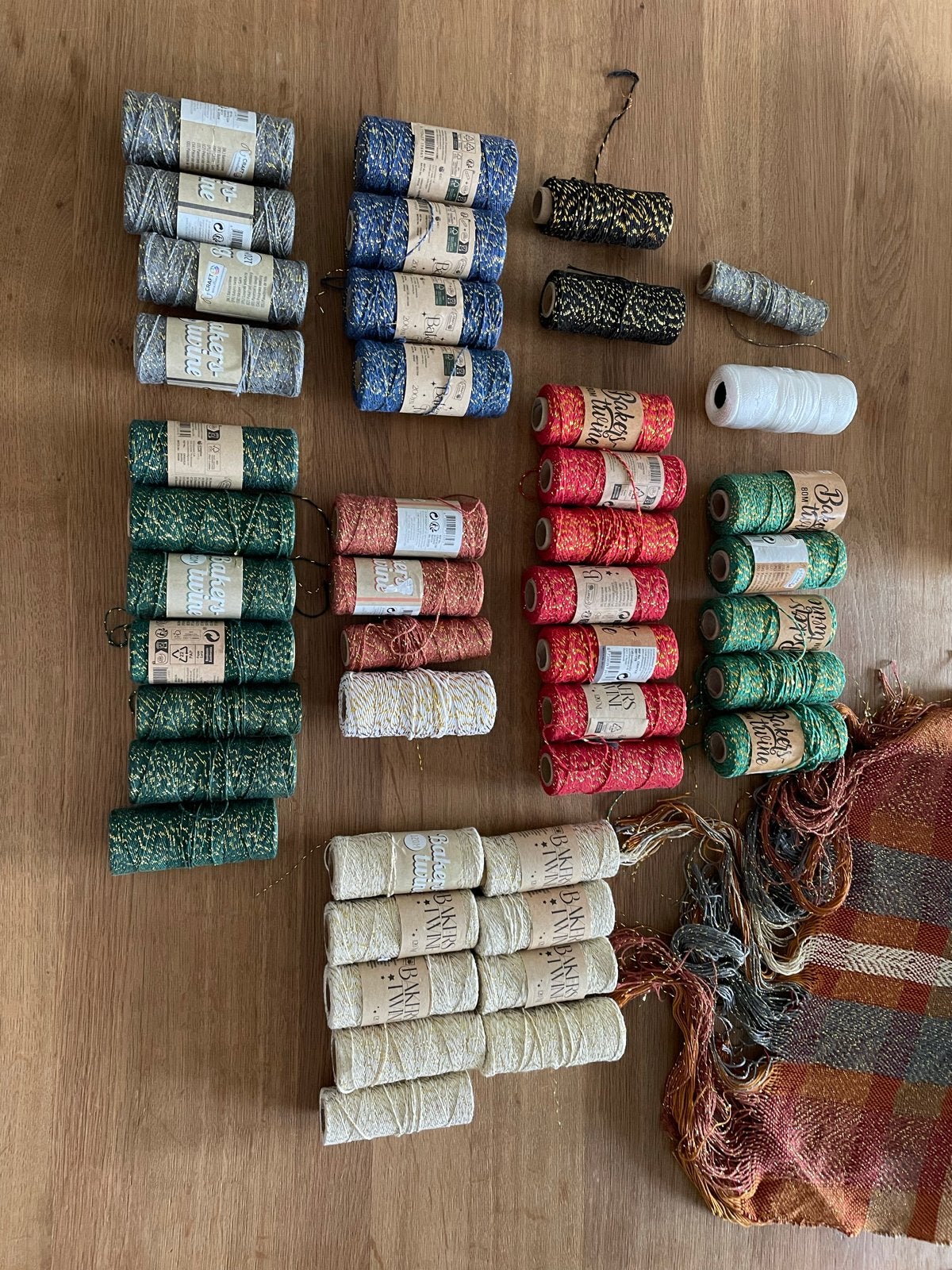 Grote partij Bakers Twine - Diverse kleuren en lengtes, Textiel, Nieuw, Meerkleurig, Ophalen of Verzenden