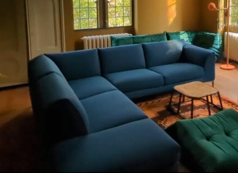 Pode Fold design Bank - Leolux Submerk - Petrol Kleur, Ophalen, Zo goed als nieuw, Stof, Modern Design