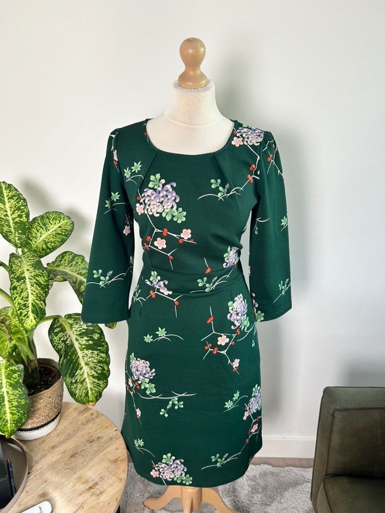 King Louie maat L retro groene mona jurk 3498, Kleding | Dames, Jurken, Maat 42/44 (L), Ophalen of Verzenden, Zo goed als nieuw