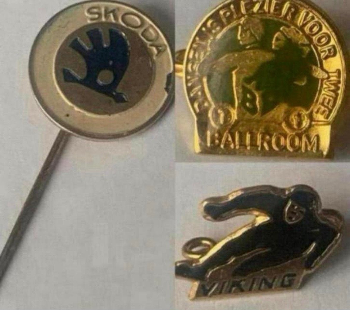 Drie oude Speldjes voor de liefhebber, Verzamelen, Ophalen of Verzenden, Gebruikt, Overige onderwerpen, Speldje of Pin