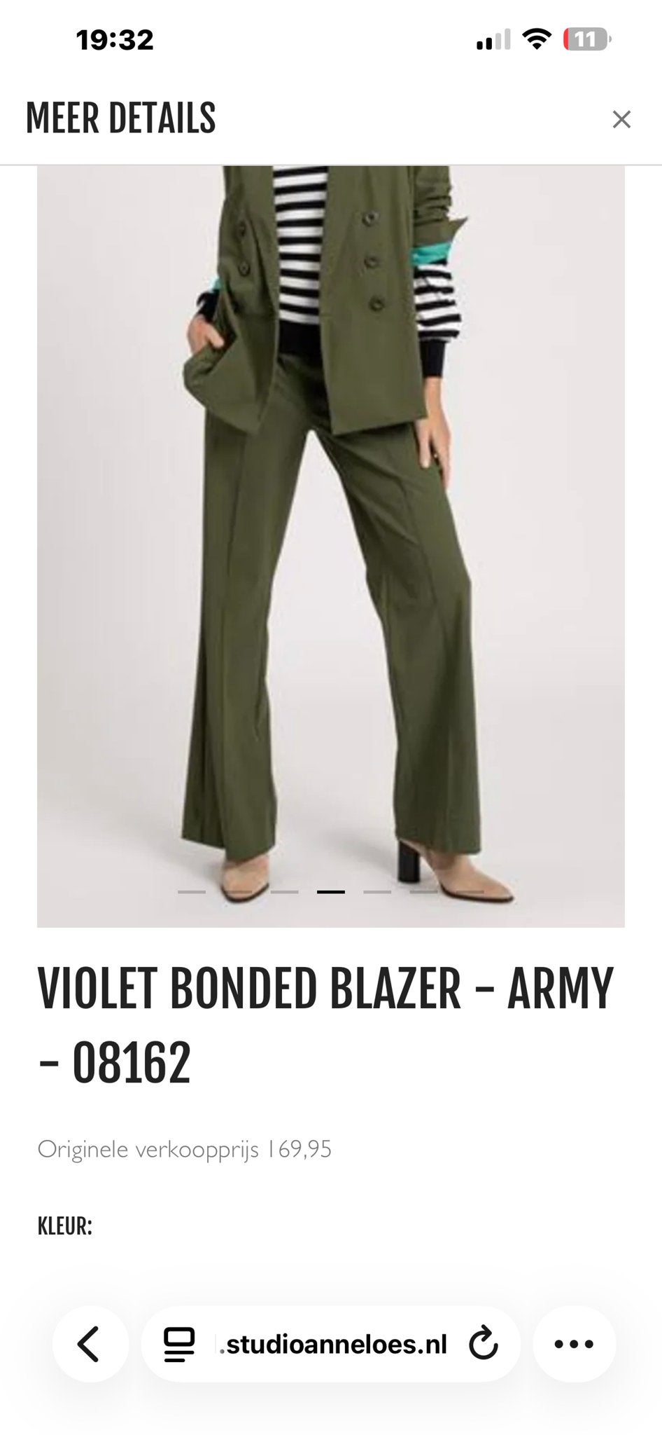 Studio Anneloes Violet Bonded Blazer - Army, Verzenden, Maat 42/44 (L), Zo goed als nieuw, Jasje
