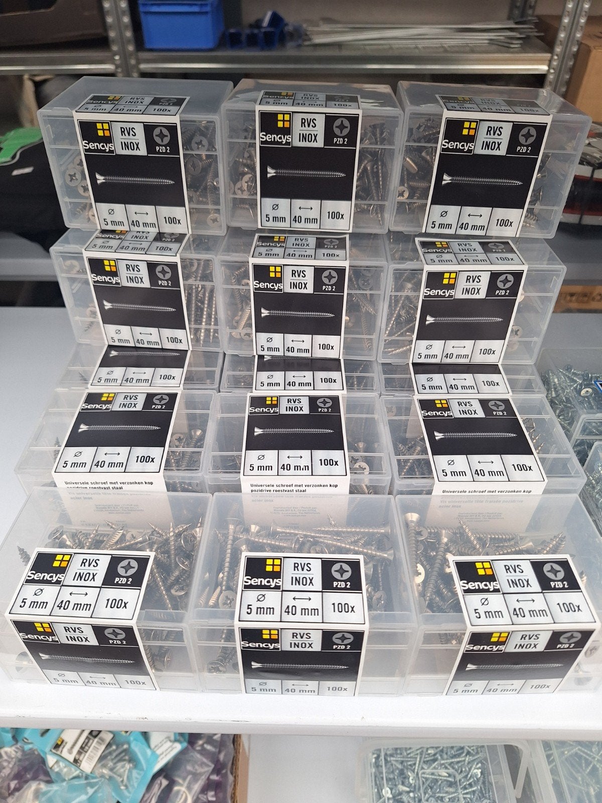 Rvs schroeven 5x40 mm 100 stuks sencys, Schroeven, Nieuw, Ophalen of Verzenden, Minder dan 50 mm