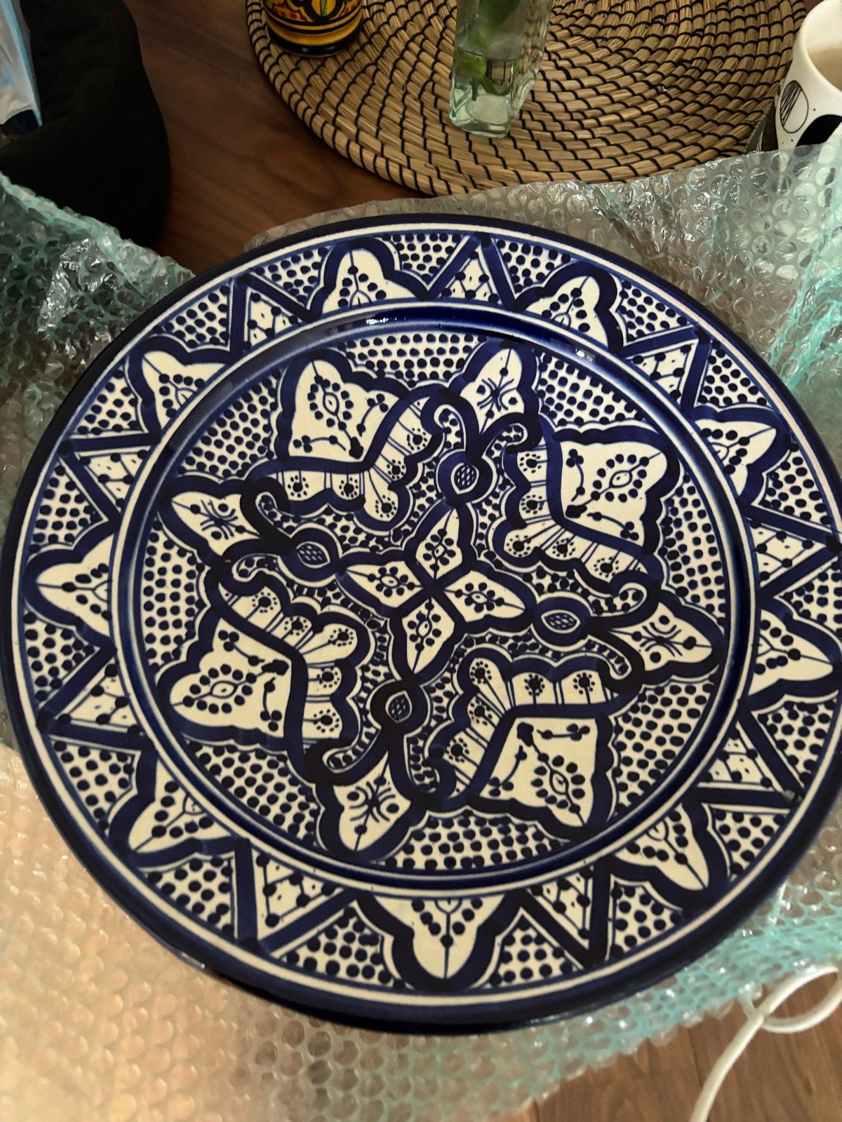 Marokkaans decoratief bord 35cm- Handgemaakt en uniek, Ophalen