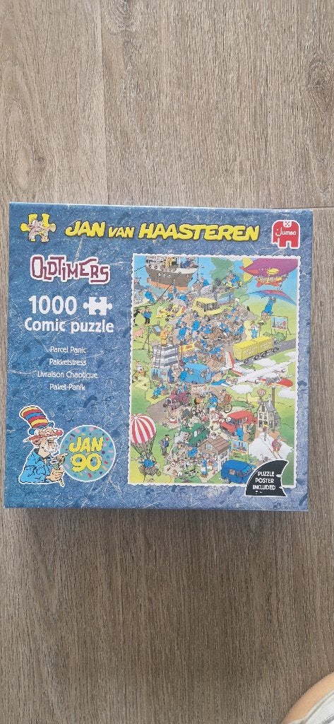 Jan van Haasteren Oldtimers pakketstress, Ophalen of Verzenden, 500 t/m 1500 stukjes, Zo goed als nieuw, Legpuzzel