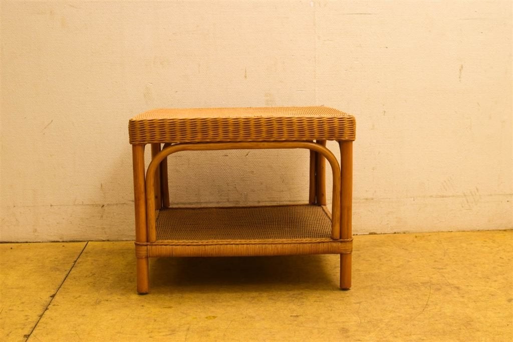 Vintage Rieten Bijzettafel/Salontafel 50462