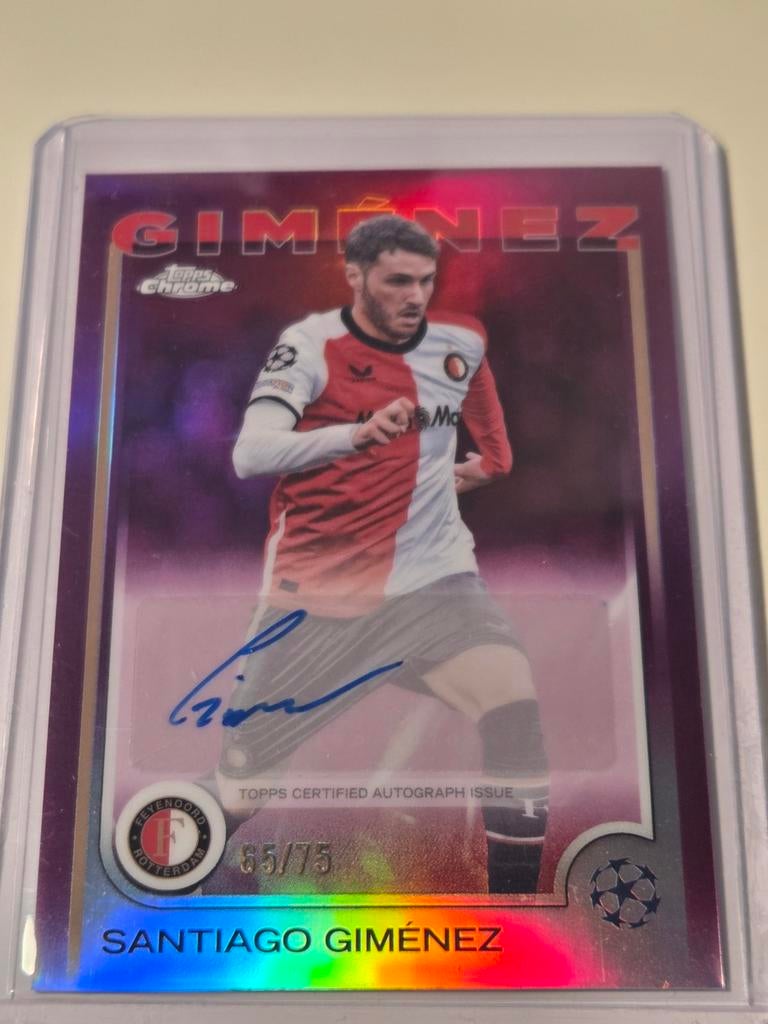 Santiago Giménez Feyenoord Topps Chrome Auto /75, Ophalen of Verzenden, Nieuw