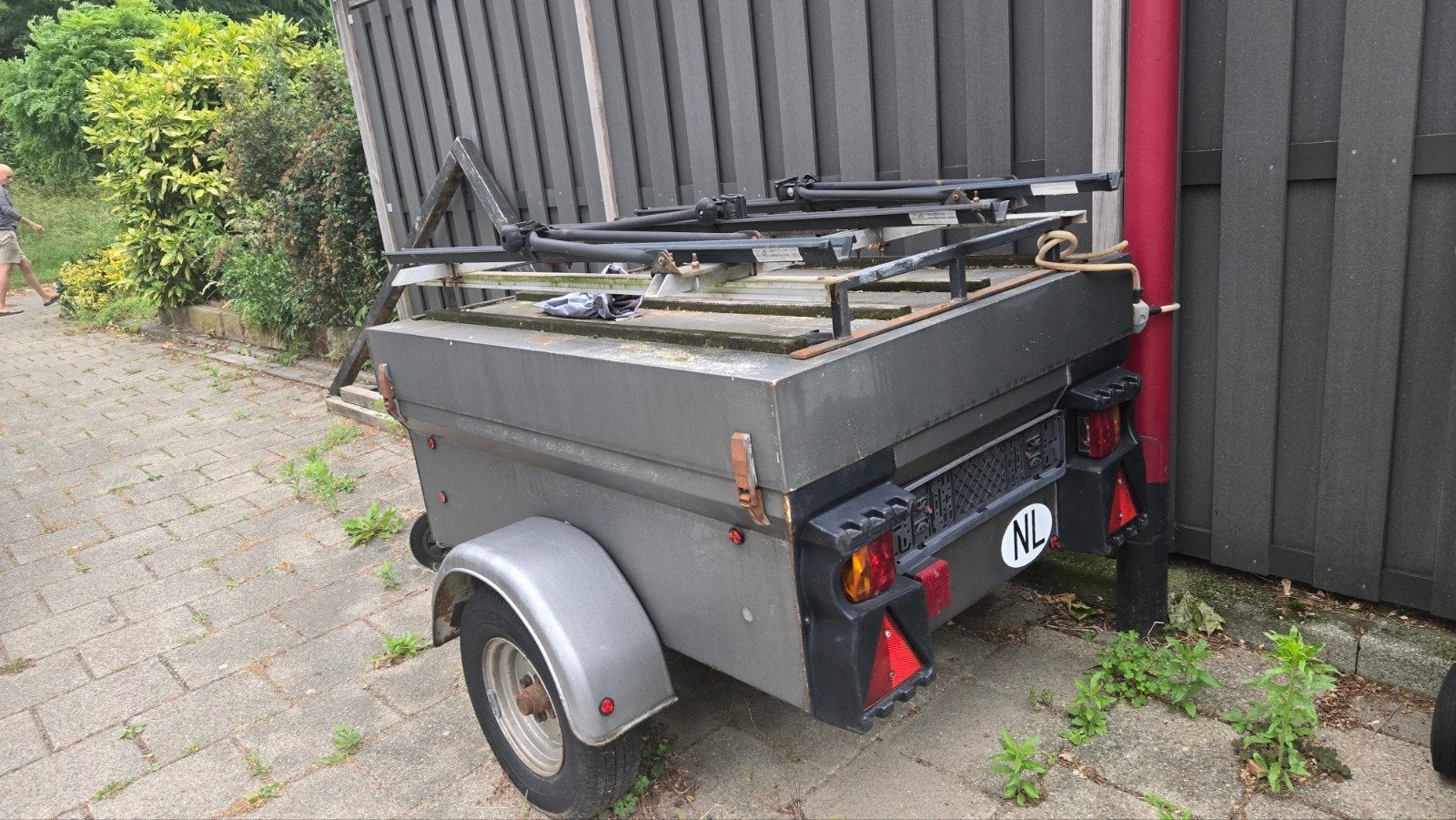Aanhangwagen bagagewagen met fietsenrek, Fietsen en Brommers, Fietsaccessoires | Fietsenrekken, Ophalen of Verzenden, Gebruikt