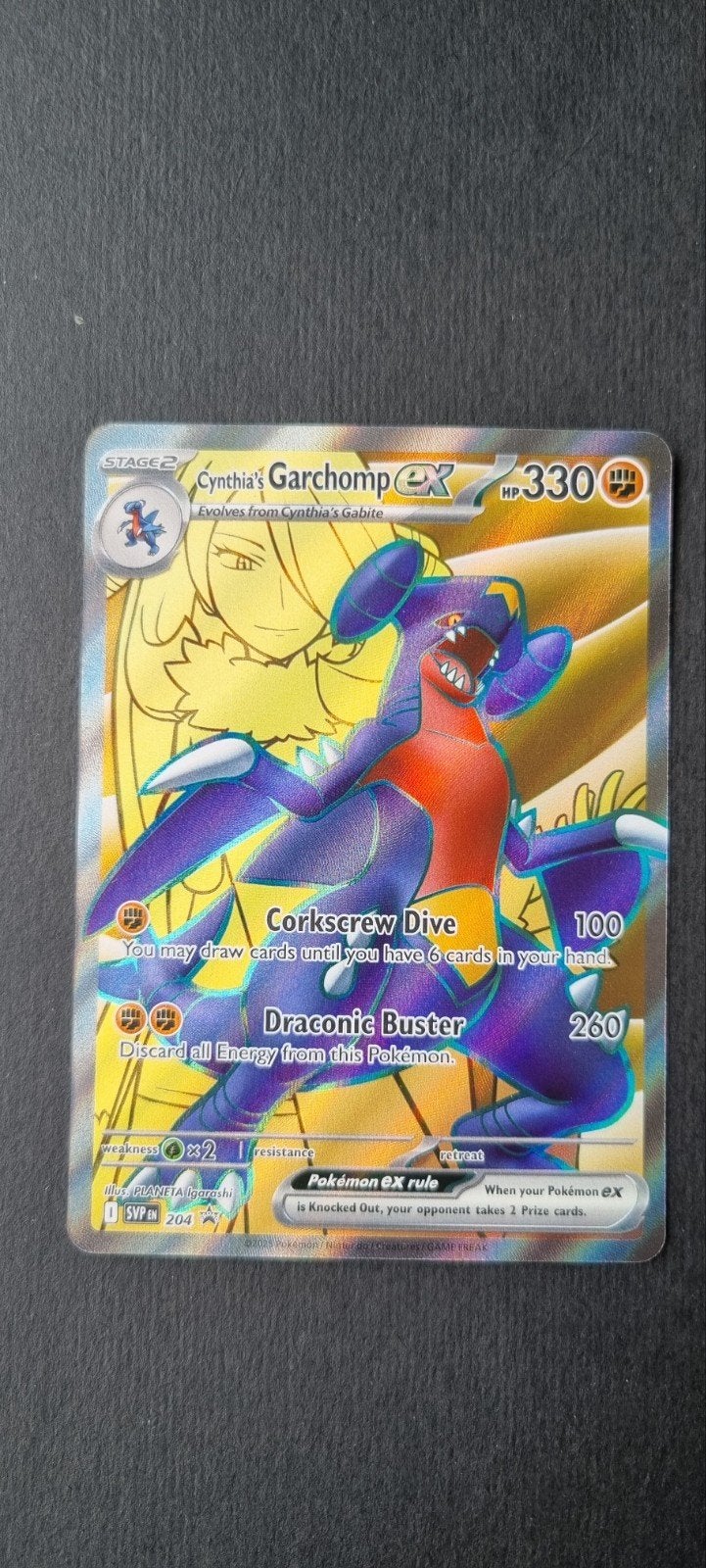 Cynthia's Garchomp EX SVP 204, Ophalen of Verzenden, Zo goed als nieuw, Losse kaart
