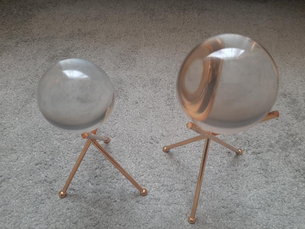 2 GLAZEN BOLLEN  MASSIEF  spiritueel mooi   BIED prijs 20 €, Antiek en Kunst, Antiek | Glas en Kristal, Ophalen of Verzenden
