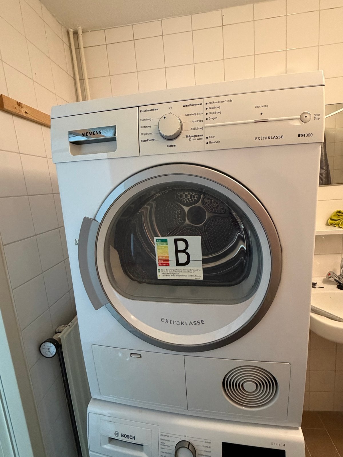 Siemens Condensdroger WT46E183NL - Energieklasse B, Witgoed en Apparatuur, Wasdrogers, Ophalen, 6 tot 8 kg, Gebruikt, Voorlader