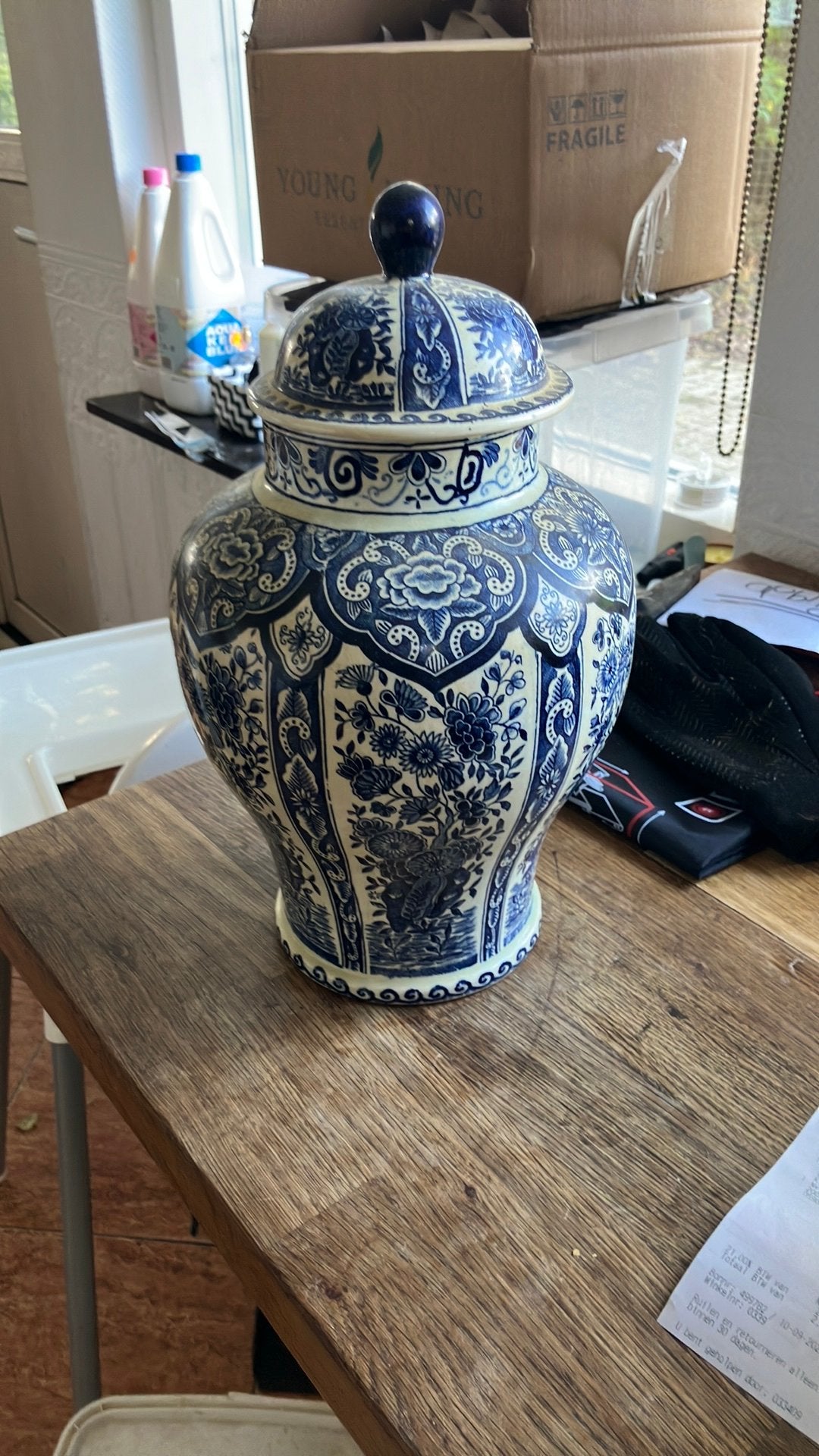 Boch Delfstblauwe vaas/pot, Antiek en Kunst, Ophalen