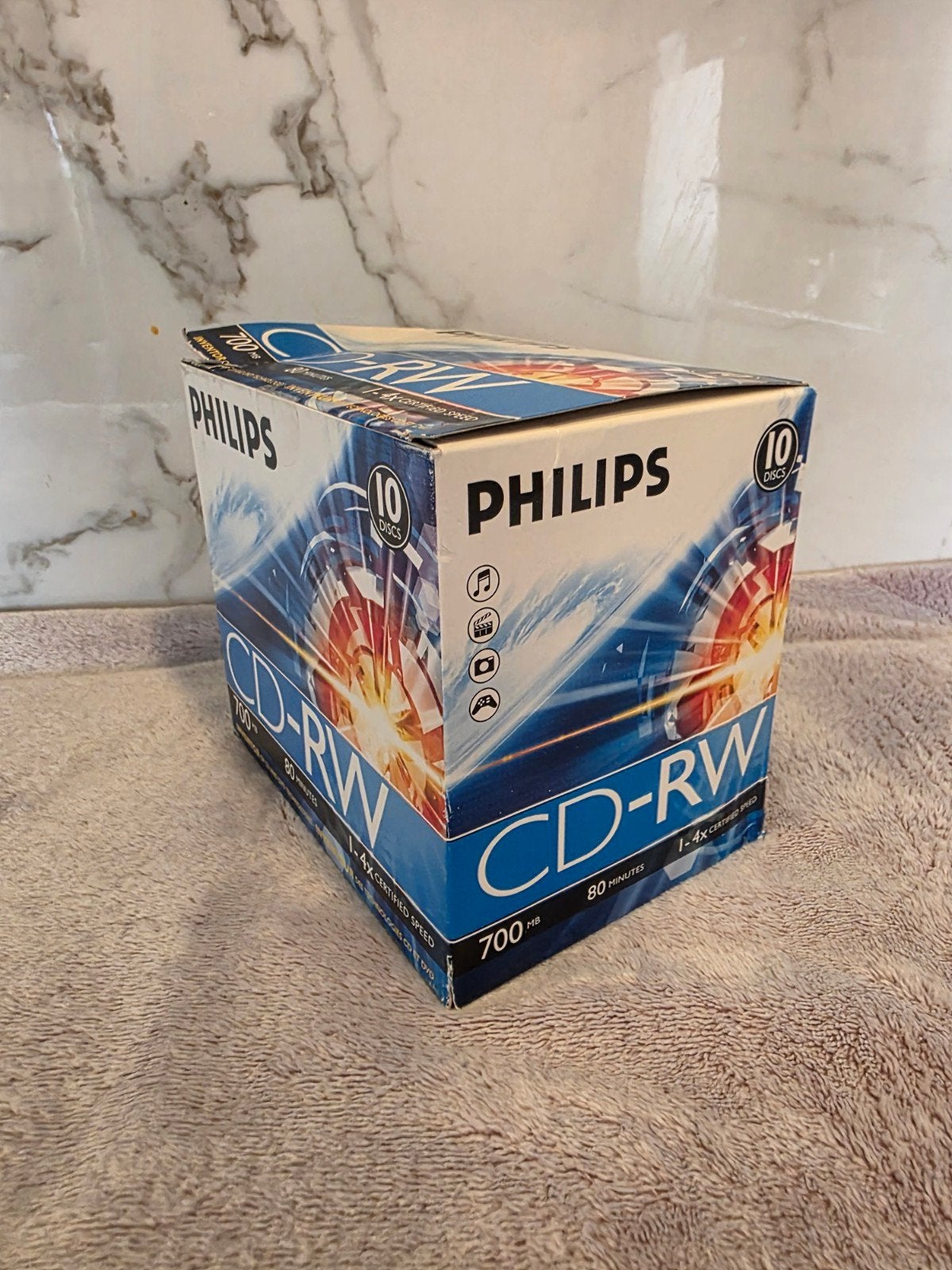 Philips CD-RW 700MB 80min 1-4x – 10 Stuks Nieuw, Computers en Software, Philips, Herschrijfbaar, Cd, Nieuw