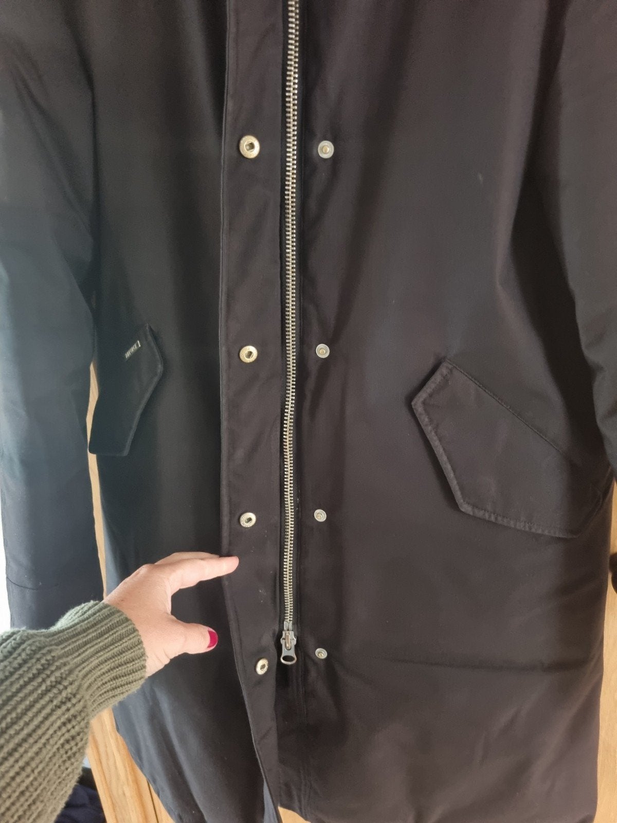mooie zwarte airforce parka winterjas l 40, Airforce, Zwart, Maat 42/44 (L), Ophalen of Verzenden