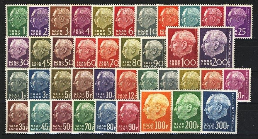 Saarland 1957, 2 complete series Heuss postfris., Verzenden, BRD, Postfris