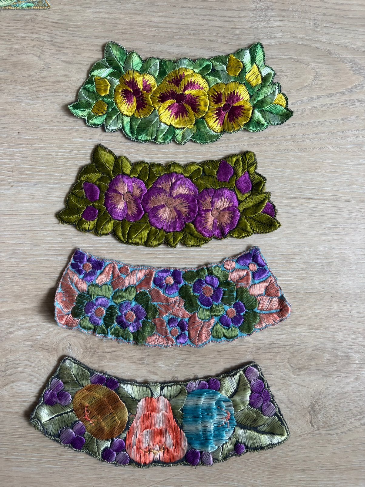 4 Turmac zijdjes met bloemen, Ophalen of Verzenden, Gebruikt, Overige applicaties