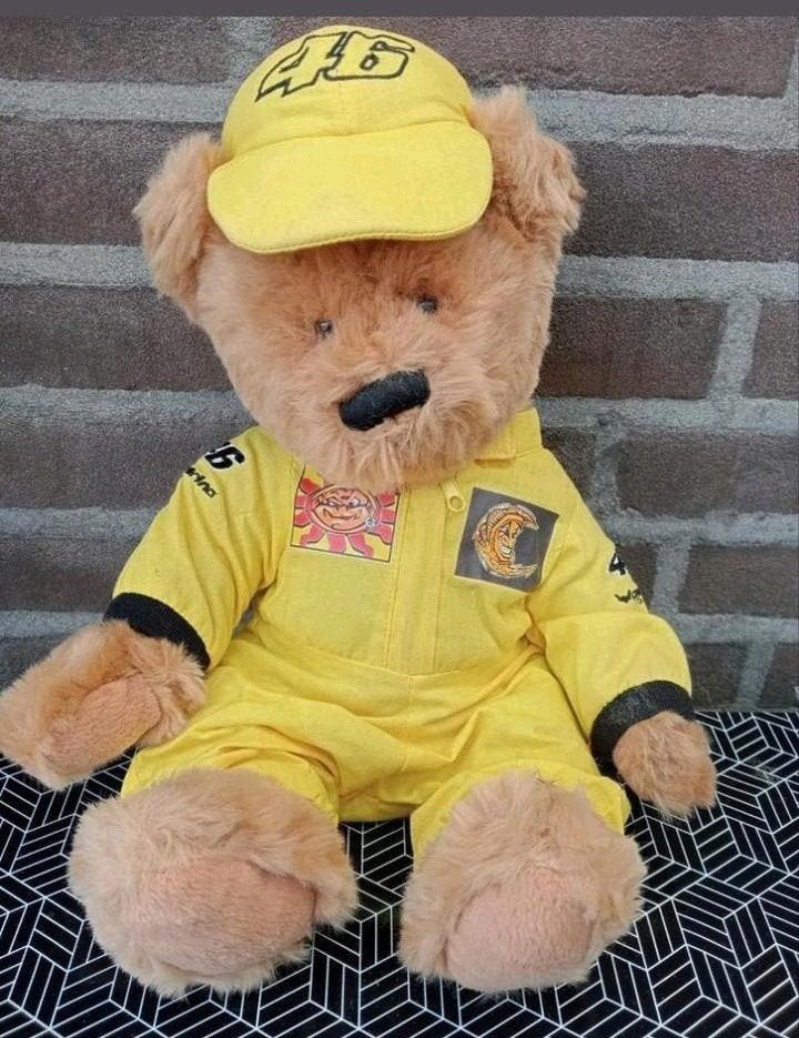 Valentino Rossi teddybeer (46) vintage   45cm groot, Ophalen, Zo goed als nieuw, Auto's