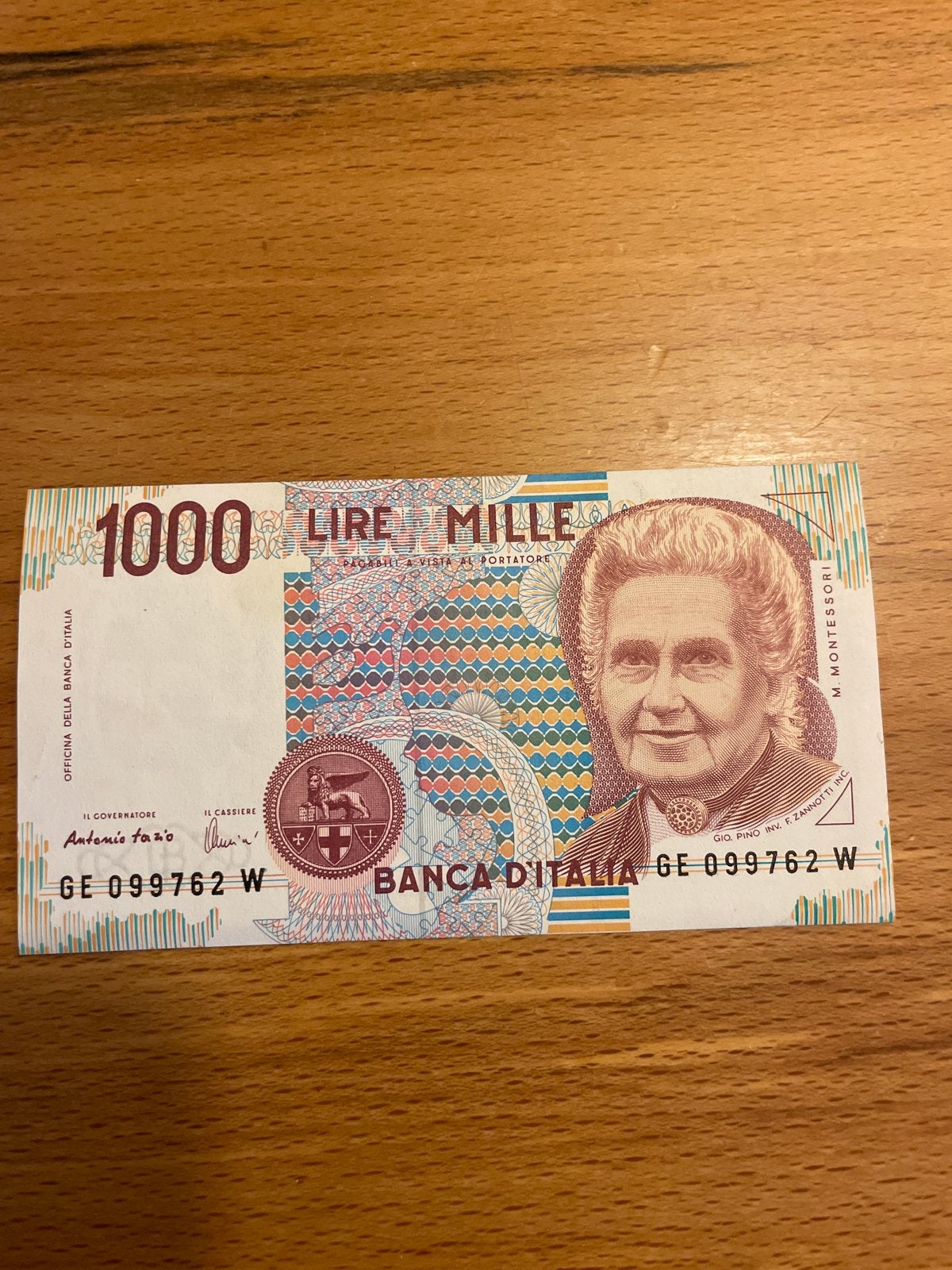 Italiaans 1000 Lire biljet - Maria Montessori, Postzegels en Munten, Ophalen of Verzenden, Italië, Los biljet