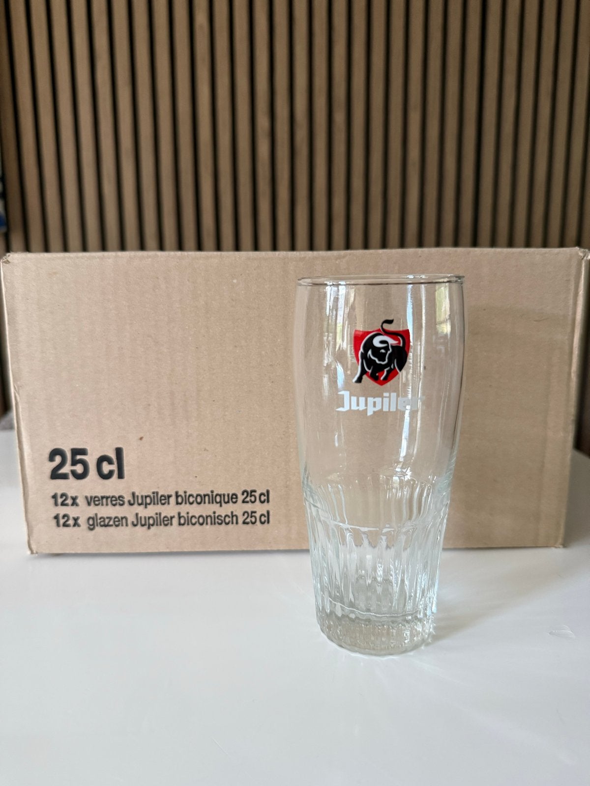 Jupiler bierglazen 25 cl - Set van 12 stuks, Nieuw, Ophalen of Verzenden, Overige merken, Glas