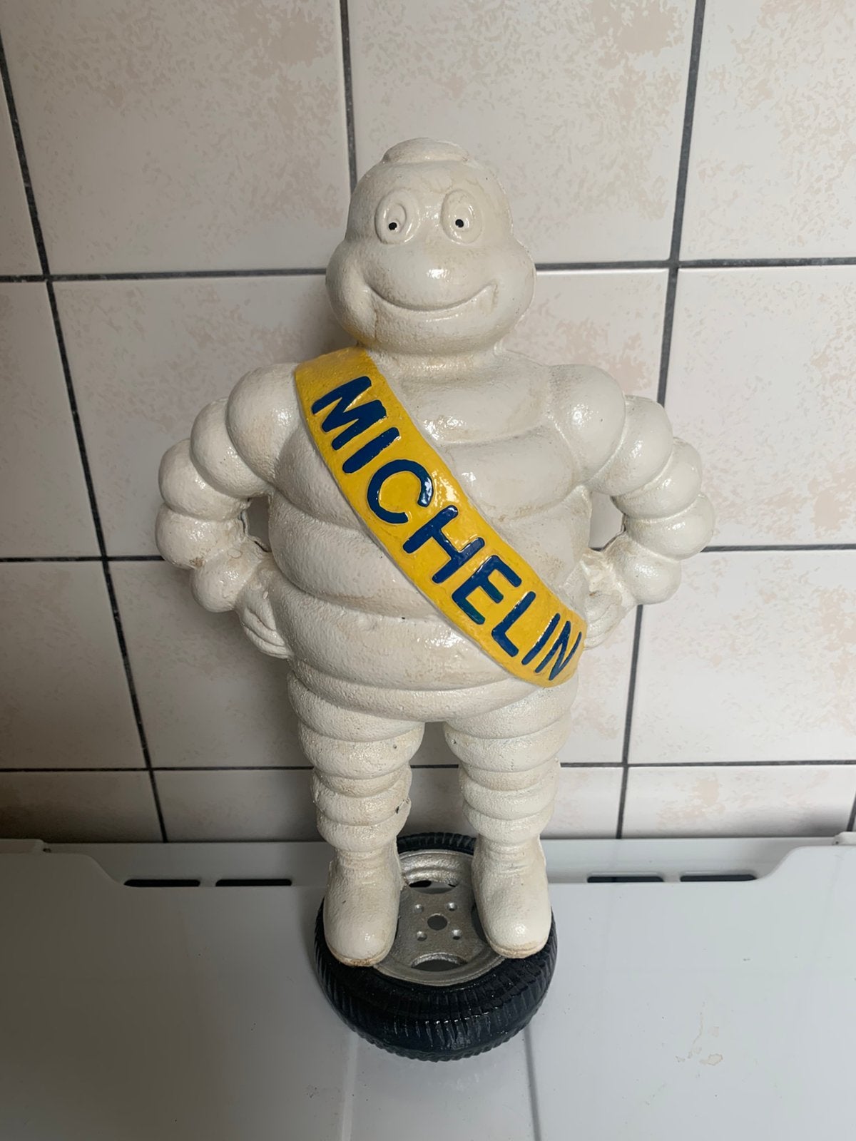 Grote Gietijzeren Michelin Reclamepop 40cm, Verzenden, Zo goed als nieuw, Overige typen