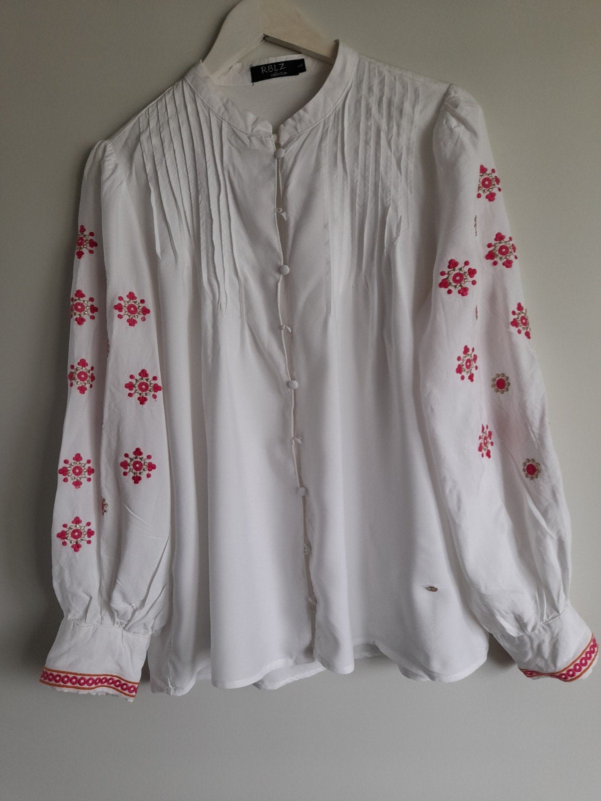 Dames Boho blouse, Maat 38/40 (M), Wit, RBLZ, Ophalen of Verzenden