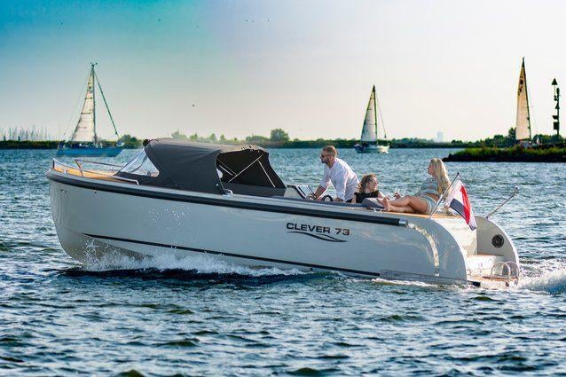 Clever 73 Tender, Ophalen, Nieuw, Buitenboordmotor, Polyester