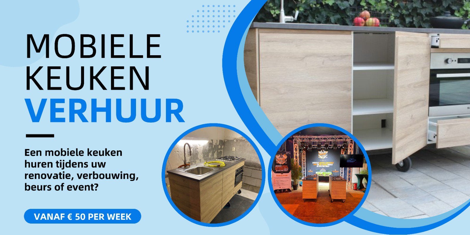 Te huur mobiele nood keuken, Ophalen of Verzenden, Zo goed als nieuw