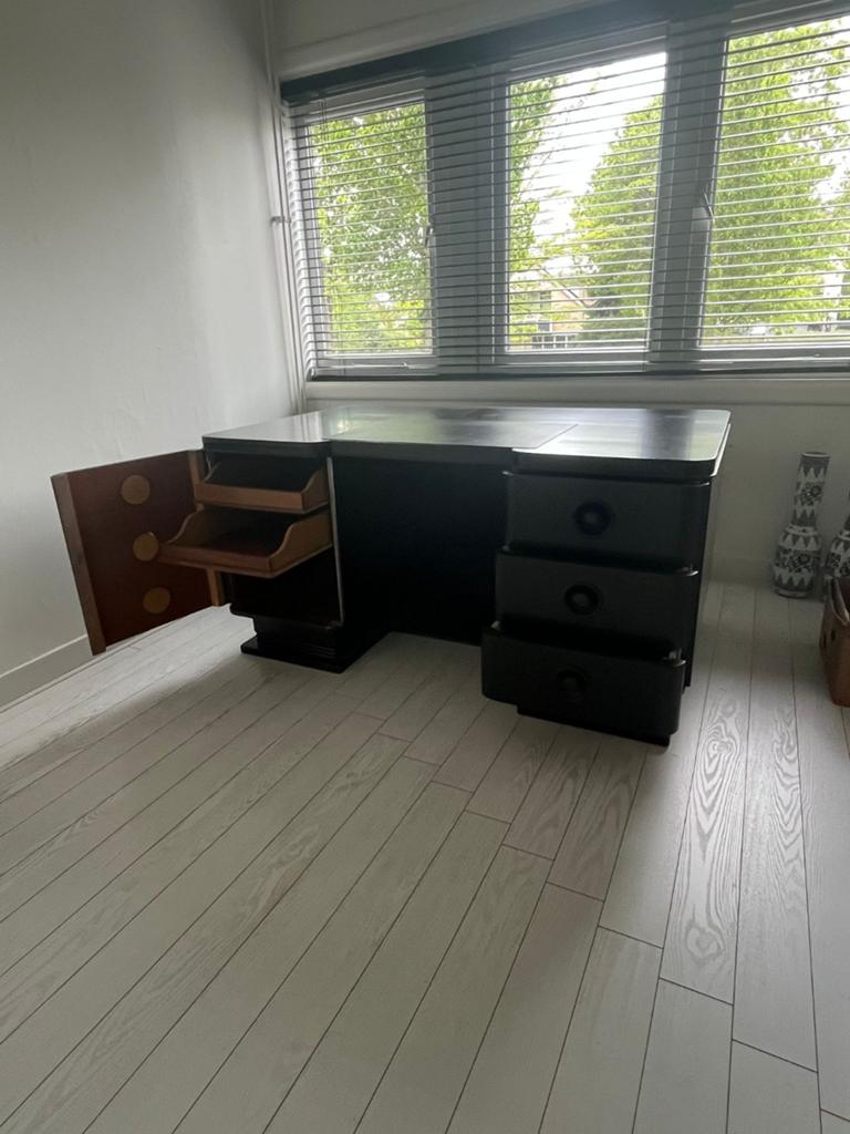 Art Deco Bureau Zwart - Vintage Design, Antiek en Kunst, Ophalen