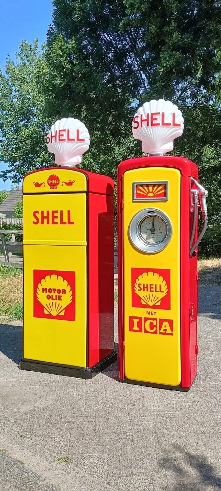 Oude VEB Vaka Werke benzinepomp 1962 Shell Globe verlichting, Ophalen, Eu, Gebruikt, Eu