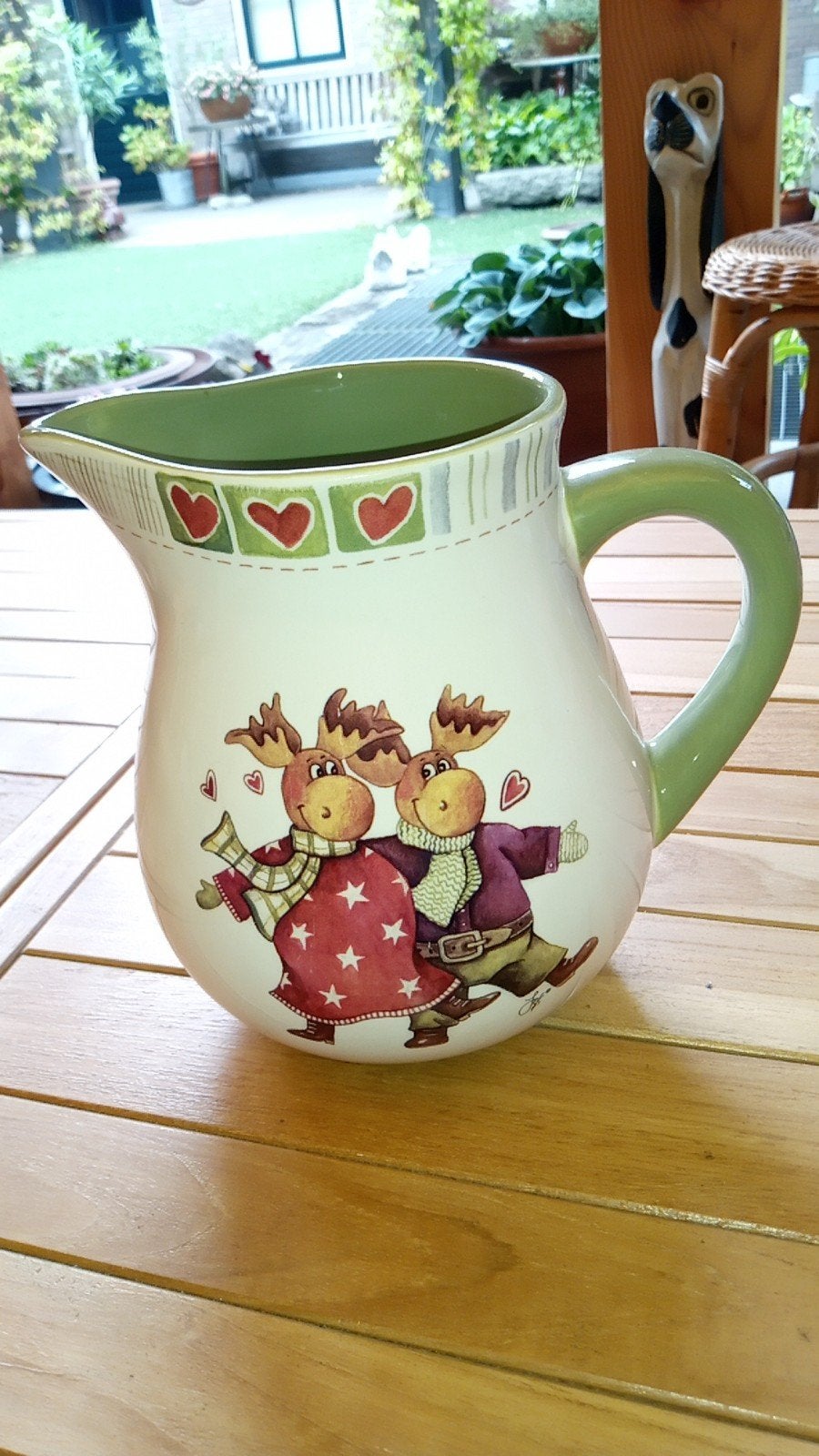 Grote kan Jet by ter Steege - Kerst eland man & vrouw, Overige kleuren, Aardewerk of Porselein, Ophalen of Verzenden, Zo goed als nieuw