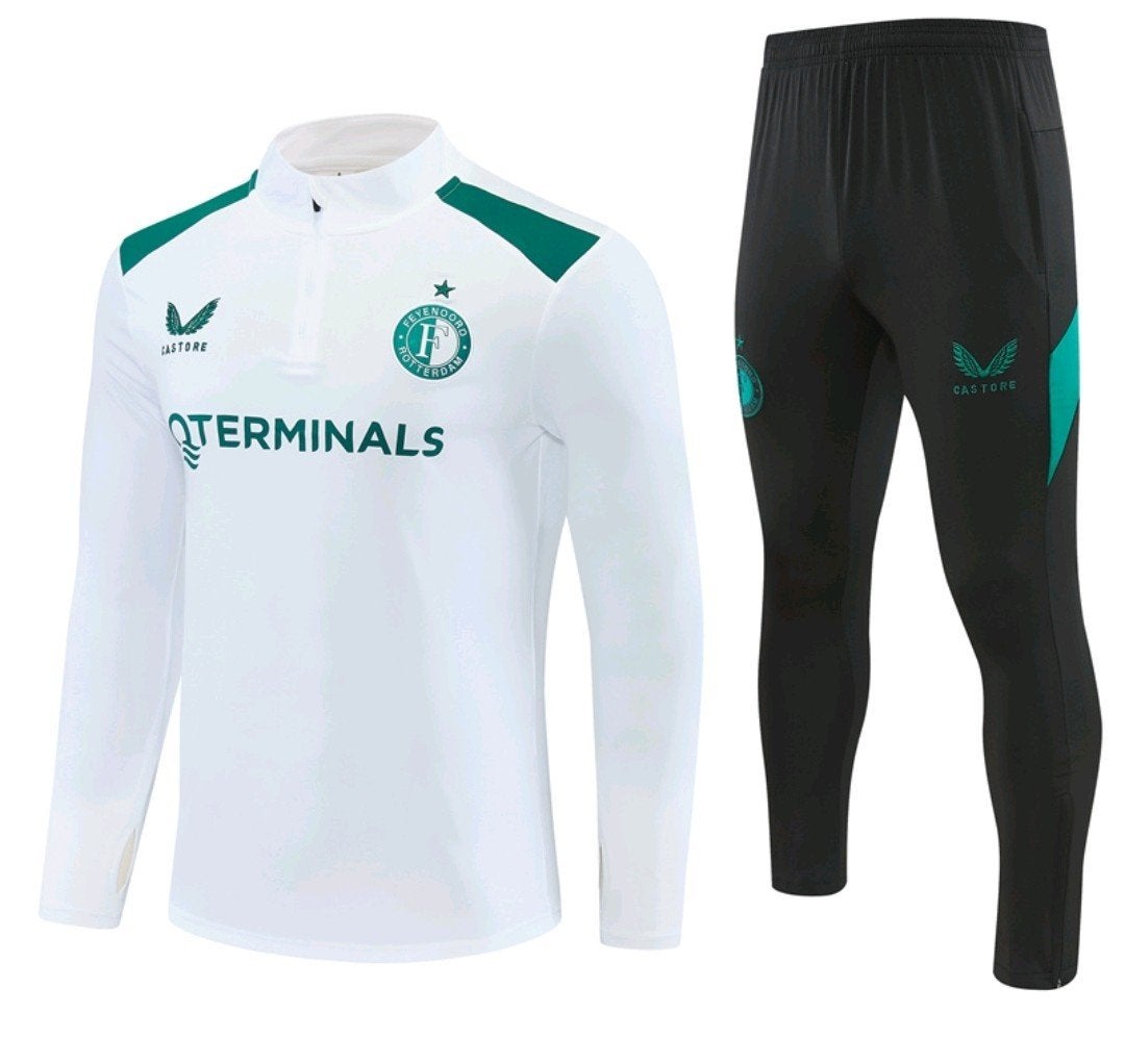 Feyenoord Trainingspak Wit/Groen - Diverse Maten, Maat 38/40 (M), Wit, Overige typen, Nieuw